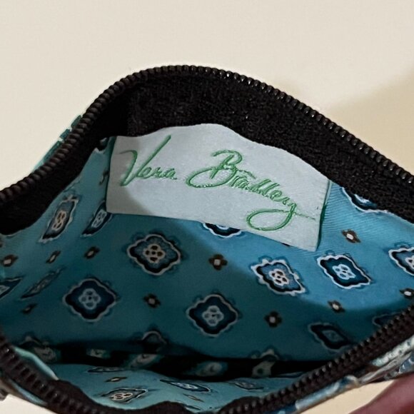 Vera Bradley Java Blue brown and blue floral patterned coin purse/ wallet. - Picture 3 of 3
